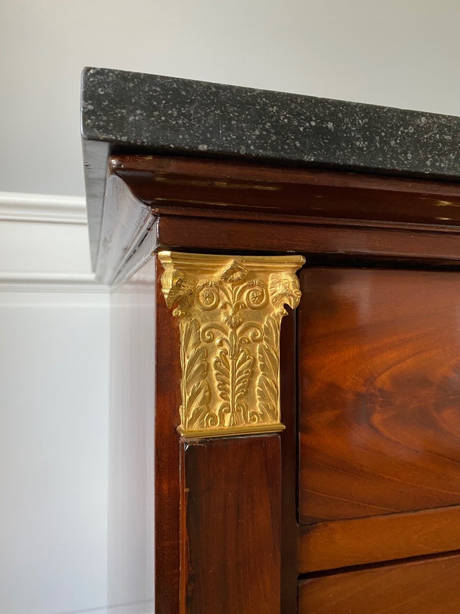 Mahogany Chest Of Drawers From The Consulate Period / Return From Egypt Attributed To Bernard Molitor-photo-1