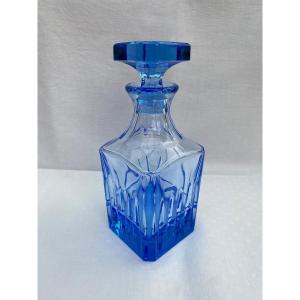 Bayel. Carafe En Cristal Bleue XXeme 