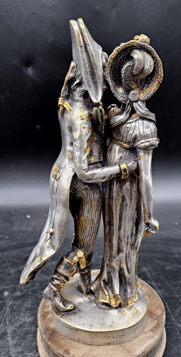 Bronze With Silver Patina, Couple Of An Incredible And A Wonderful 19th Century-photo-2