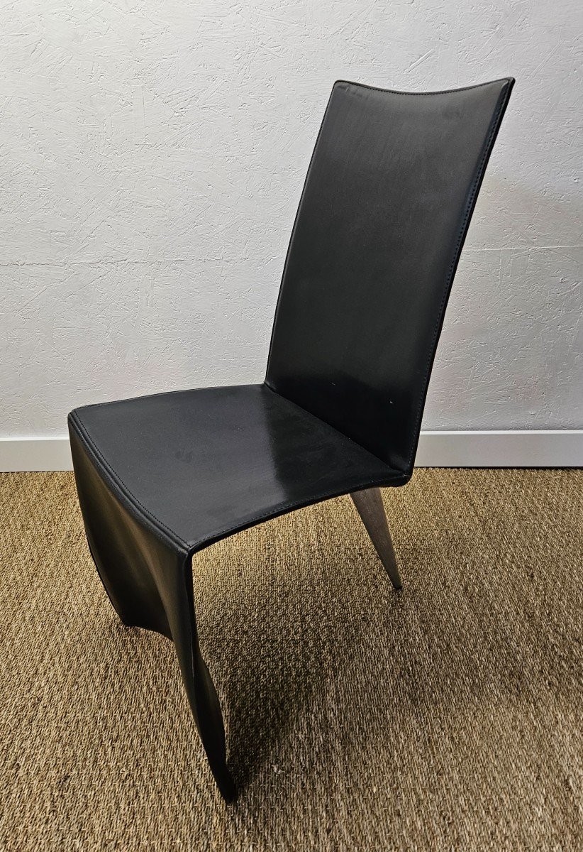 Philippe Starck: Leather Chair Aleph Ed Archer Driade Editor-photo-2