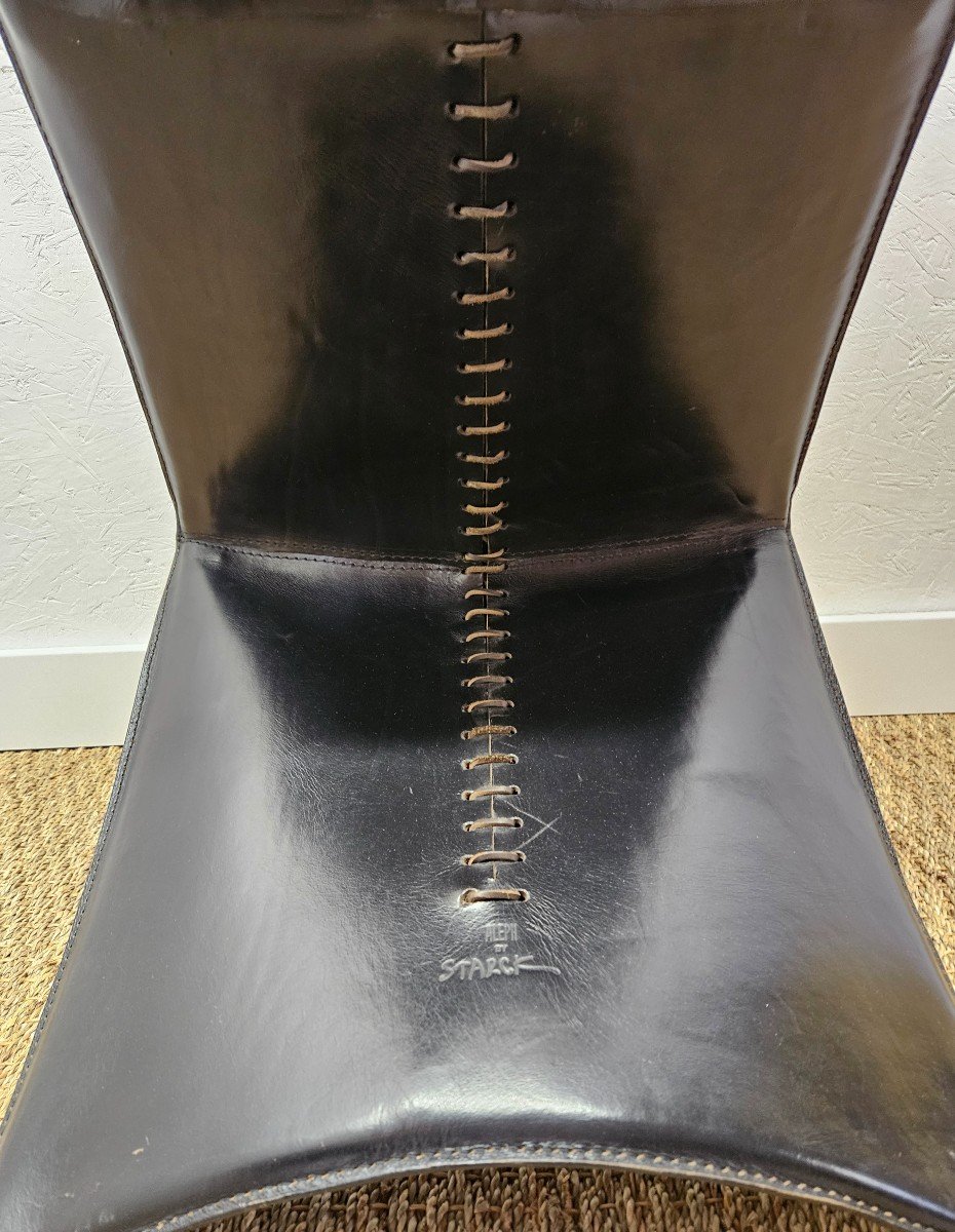 Philippe Starck: Leather Chair Aleph Ed Archer Driade Editor-photo-2