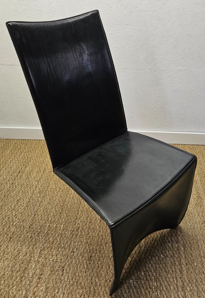 Philippe Starck: Leather Chair Aleph Ed Archer Driade Editor-photo-3