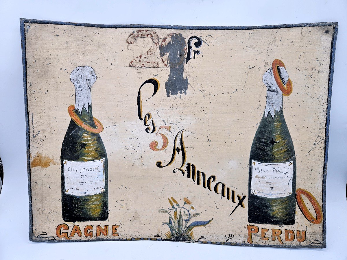 Ar Forain  : Peinture Sur Zinc, Jeu d'Adresse Champagne  Reims Ca 1900