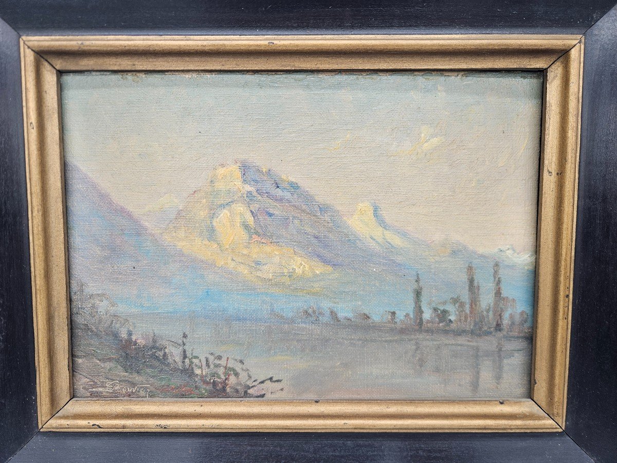 Laurent Bouvier: Oil On Canvas, Isère Valley 19th Century -photo-2