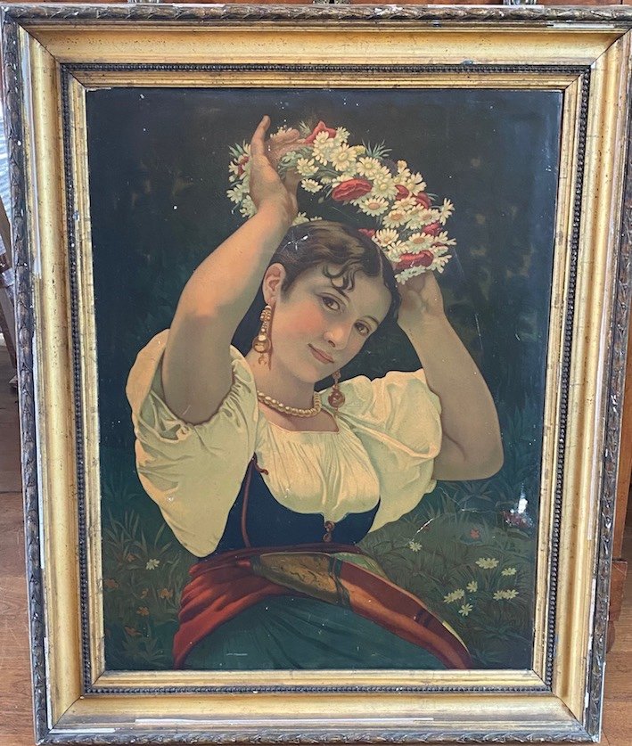 Jeune Femme A La Couronne De Fleurs