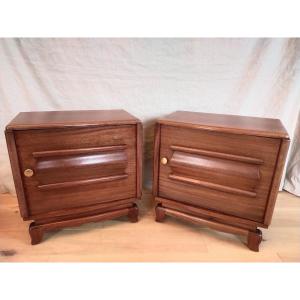 Pair Of 1950s Solid Mahogany Bedside Tables