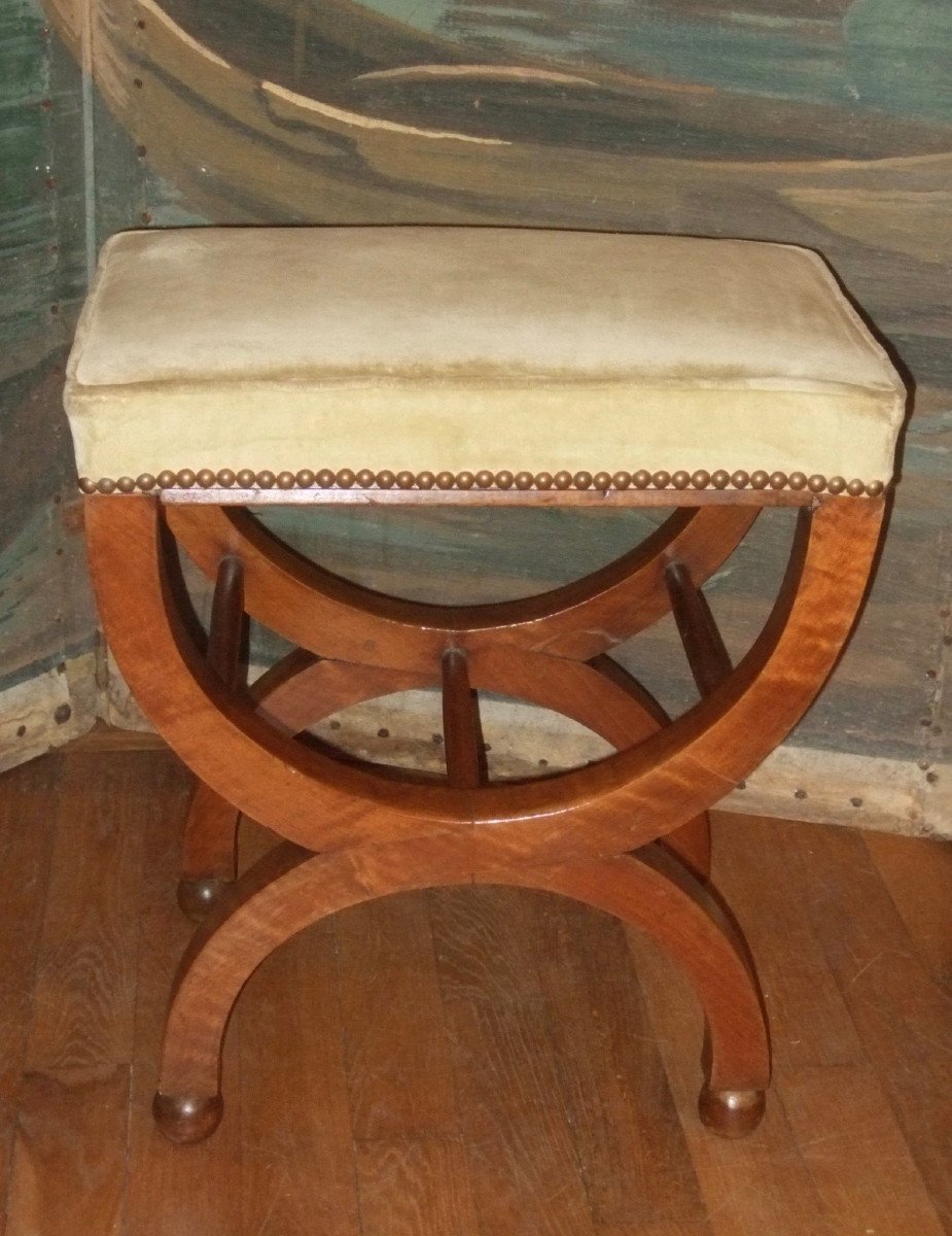 Tabouret En Noyer  Epoque Empire-photo-3