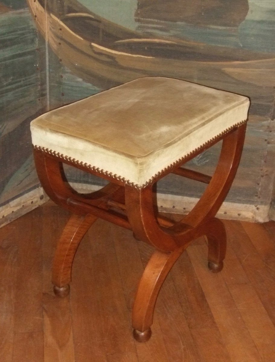 Tabouret En Noyer  Epoque Empire-photo-1