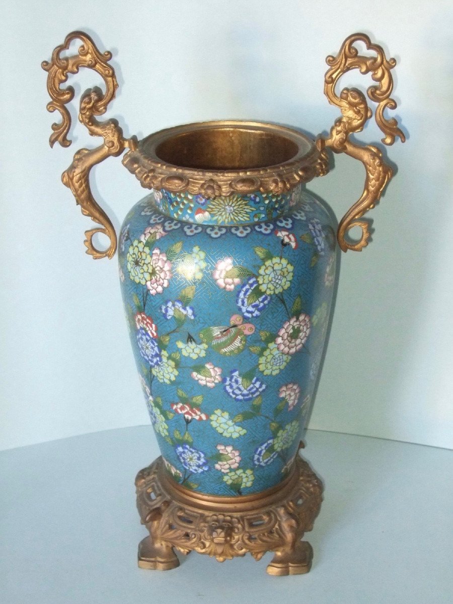 Paire De Vases Cloisonnés  Chine XIXè-photo-4