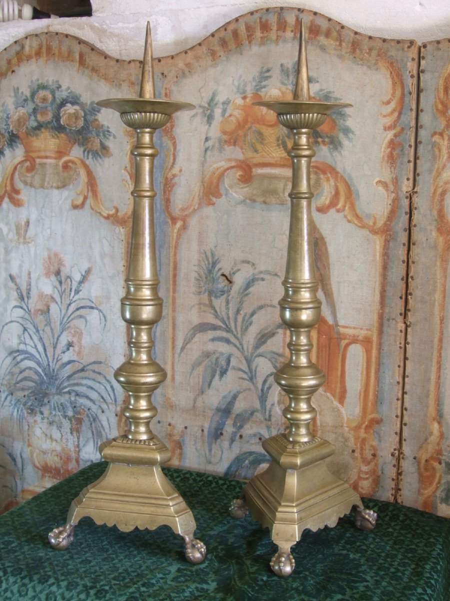 Pair Of Large 18th Century Picnic Candles
