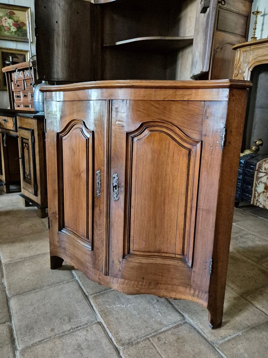 18th Century Provencal Corner Cabinet In Walnut-photo-4