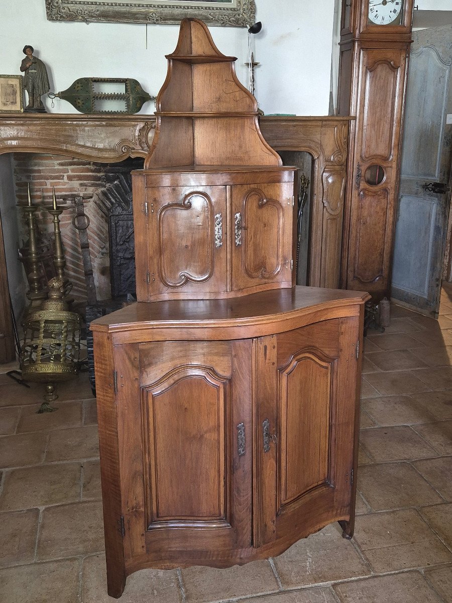 18th Century Provencal Corner Cabinet In Walnut