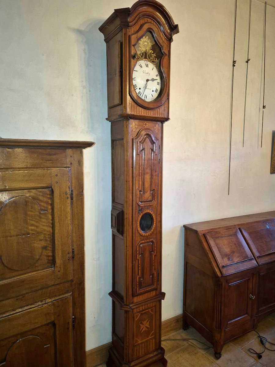 18th Century Cherry Wood Longcase Clock-photo-2