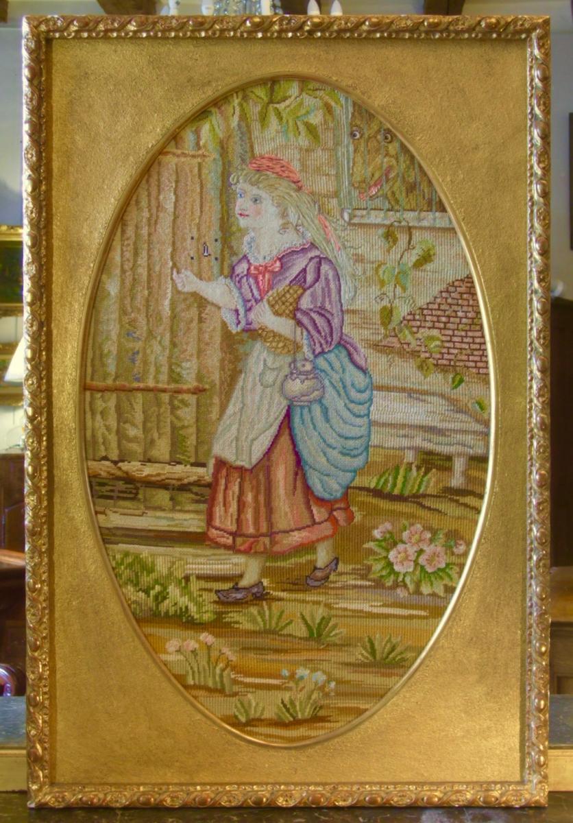 19th Century Tapestry Painting 