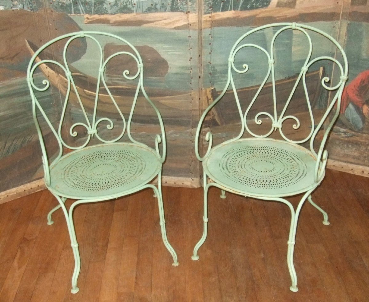 Pair Of Nineteenth Park Armchairs-photo-2