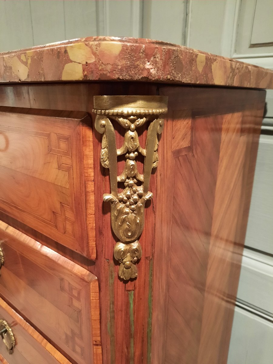 Louis XVI Style Chiffonier In XIXth Century Marquetry.-photo-4