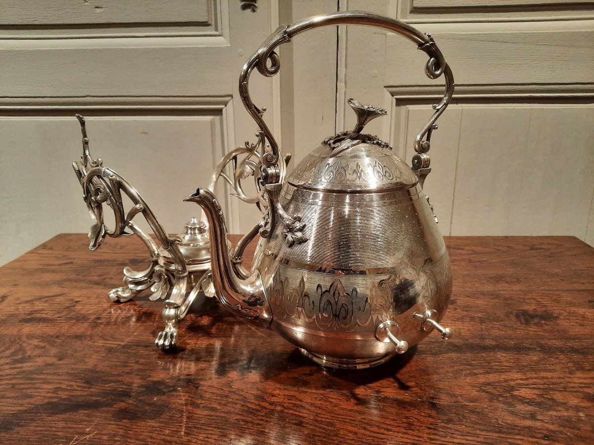 Louis XV Style Silver Metal Samovar, 19th Century Period.-photo-5