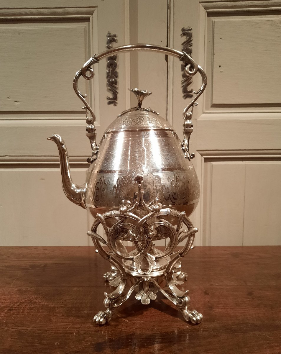 Louis XV Style Silver Metal Samovar, 19th Century Period.