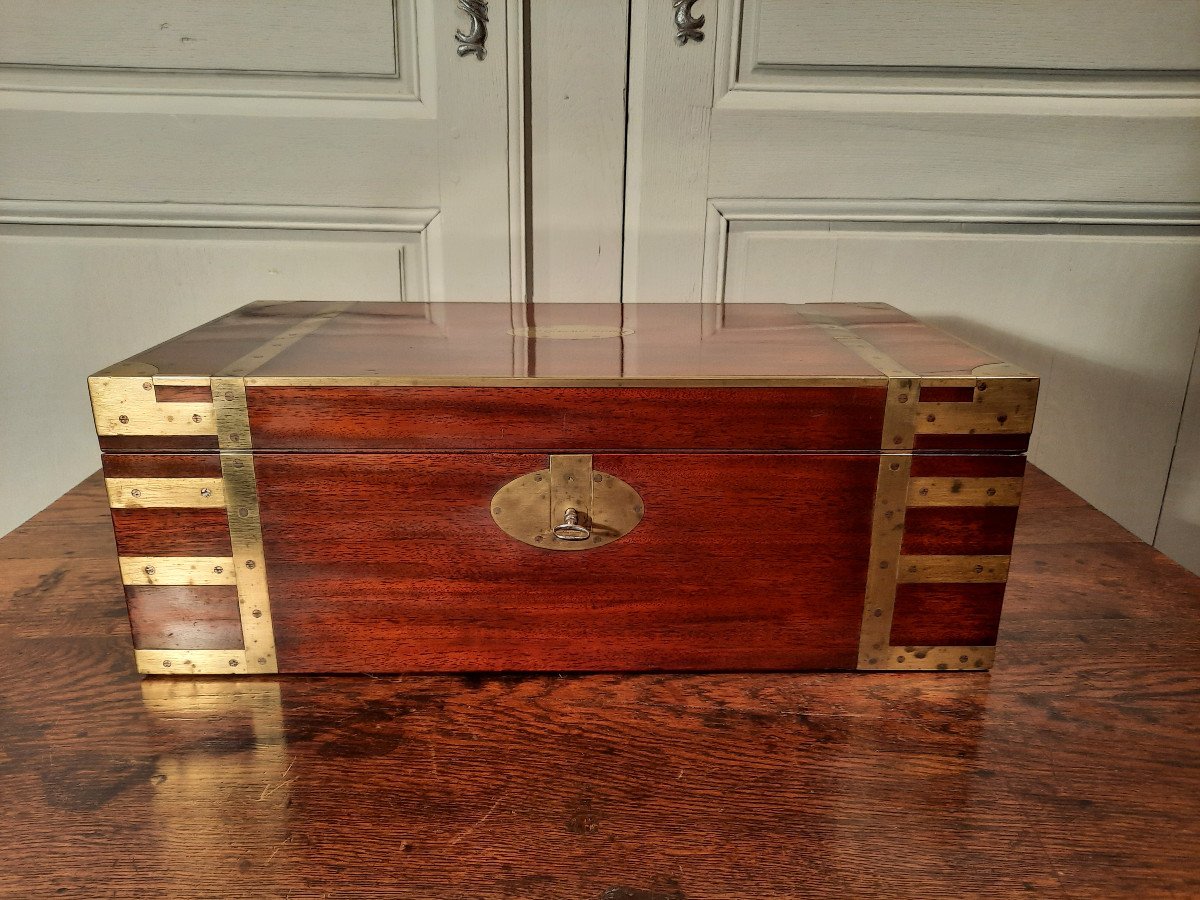 19th Century Mahogany Marine Writing Case.