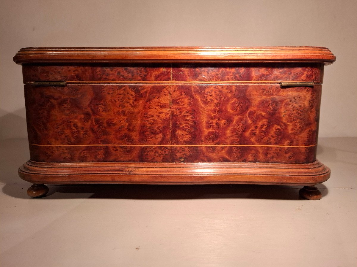 19th Century Light Wood And Thuya Burl Marquetry Box.-photo-4