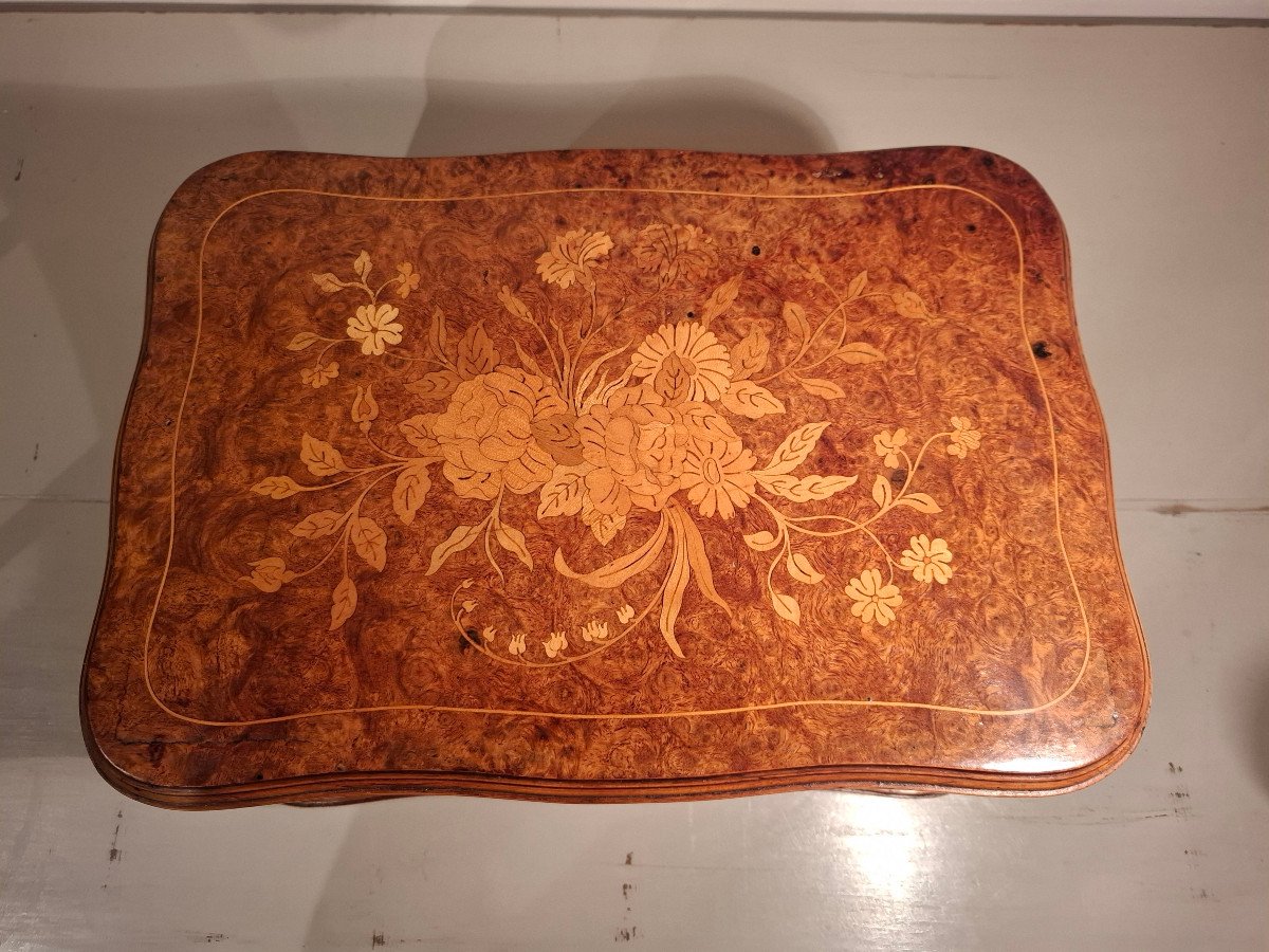 19th Century Light Wood And Thuya Burl Marquetry Box.-photo-3