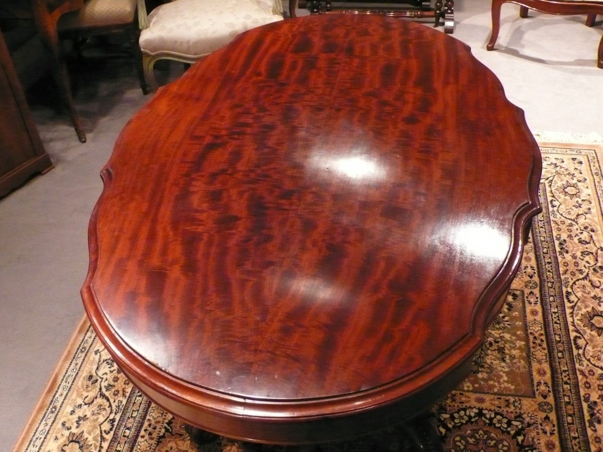 Mahogany Pedestal Table With Violin Top From The Napoleon III Period.-photo-1