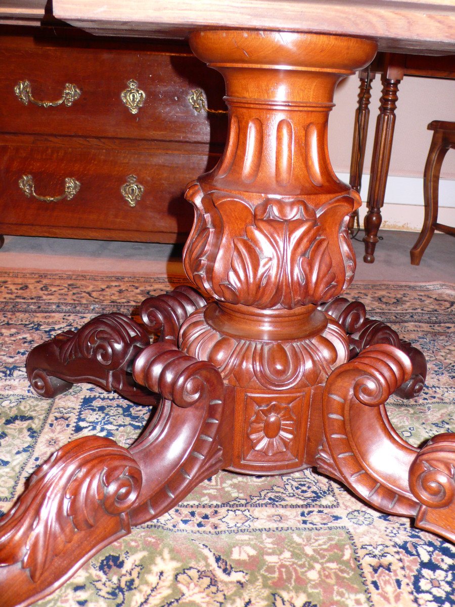 Mahogany Pedestal Table With Violin Top From The Napoleon III Period.-photo-2