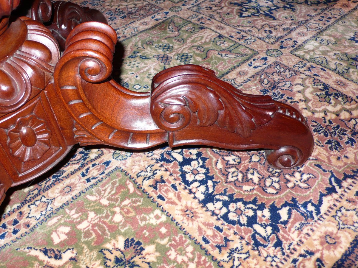 Mahogany Pedestal Table With Violin Top From The Napoleon III Period.-photo-3