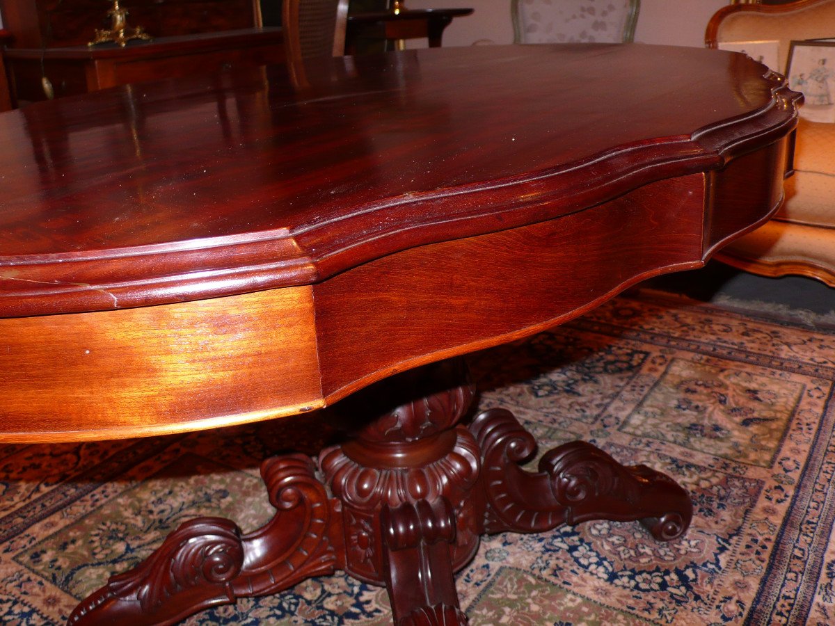 Mahogany Pedestal Table With Violin Top From The Napoleon III Period.-photo-4