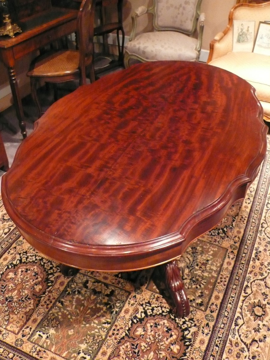 Mahogany Pedestal Table With Violin Top From The Napoleon III Period.-photo-5