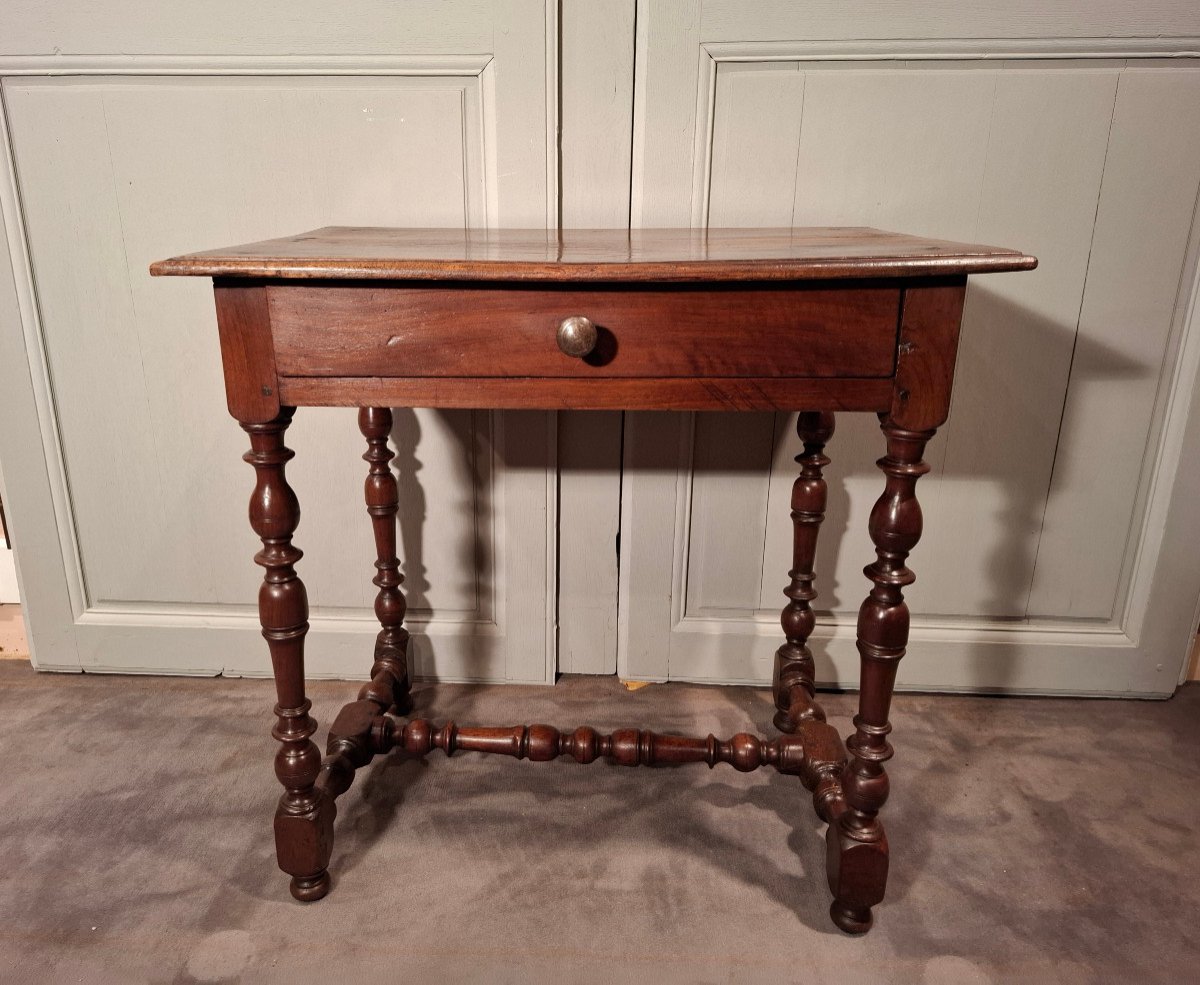 Small Louis XIII Walnut Table From The End Of The 17th, Beginning Of The 18th Century