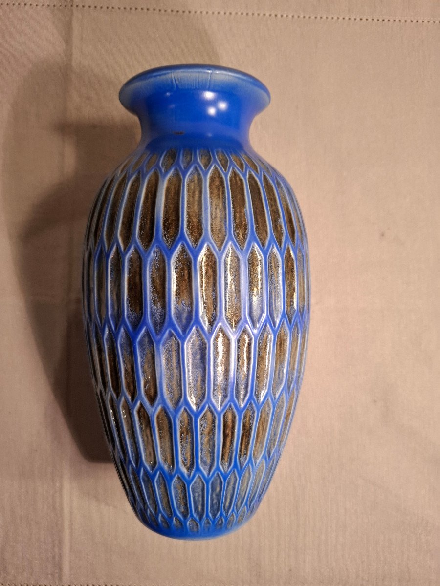 Art Deco Period Ceramic Vase By The Mougin Brothers-photo-2