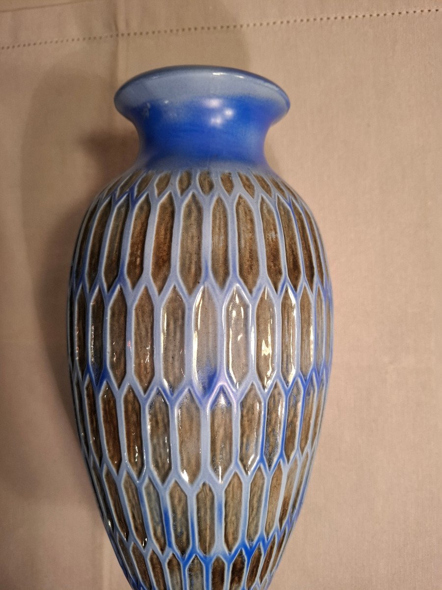 Art Deco Period Ceramic Vase By The Mougin Brothers-photo-1