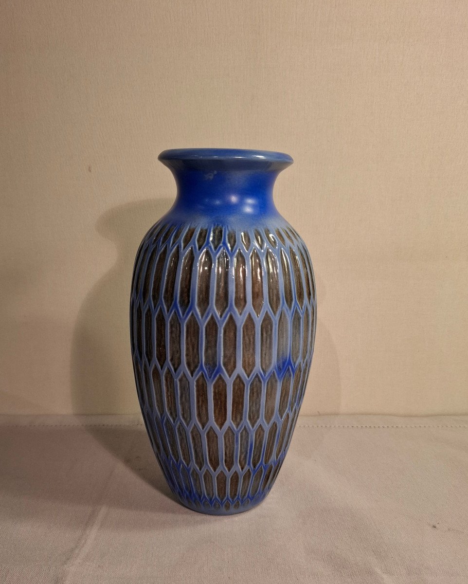 Art Deco Period Ceramic Vase By The Mougin Brothers-photo-2