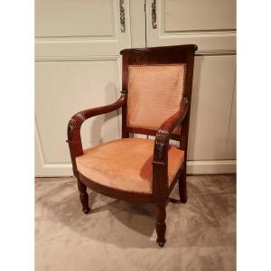 Suite Of Six Empire Period Mahogany Armchairs.