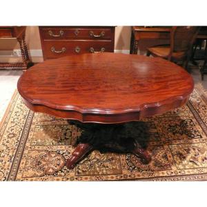 Mahogany Pedestal Table With Violin Top From The Napoleon III Period.