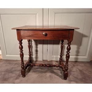 Small Louis XIII Walnut Table From The End Of The 17th, Beginning Of The 18th Century