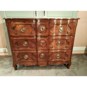 Provençal Chest Of Drawers In Walnut From The Eighteenth Century.