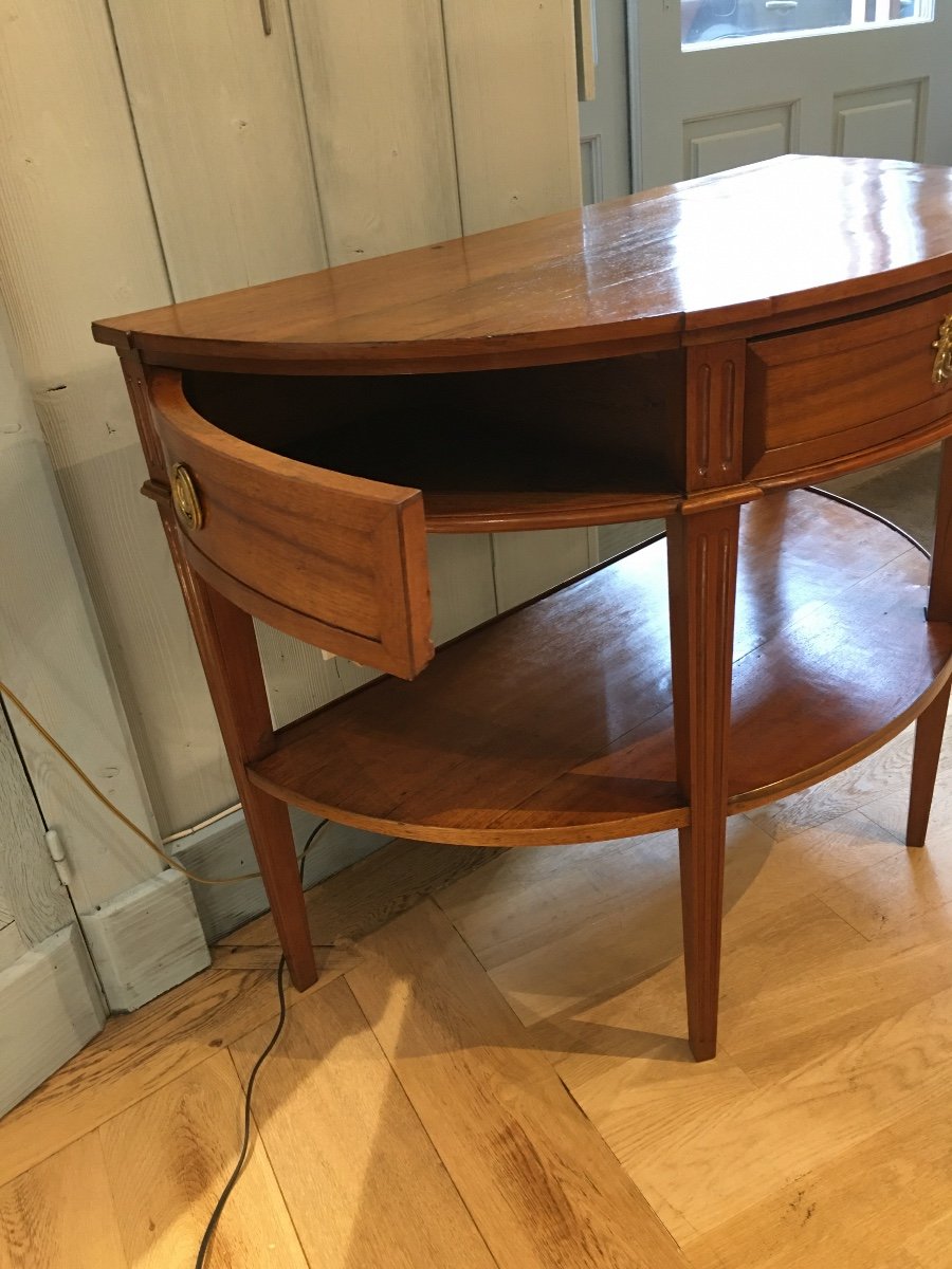 Table-console Demi-lune L.xvi Noyer 18 Eme-photo-4