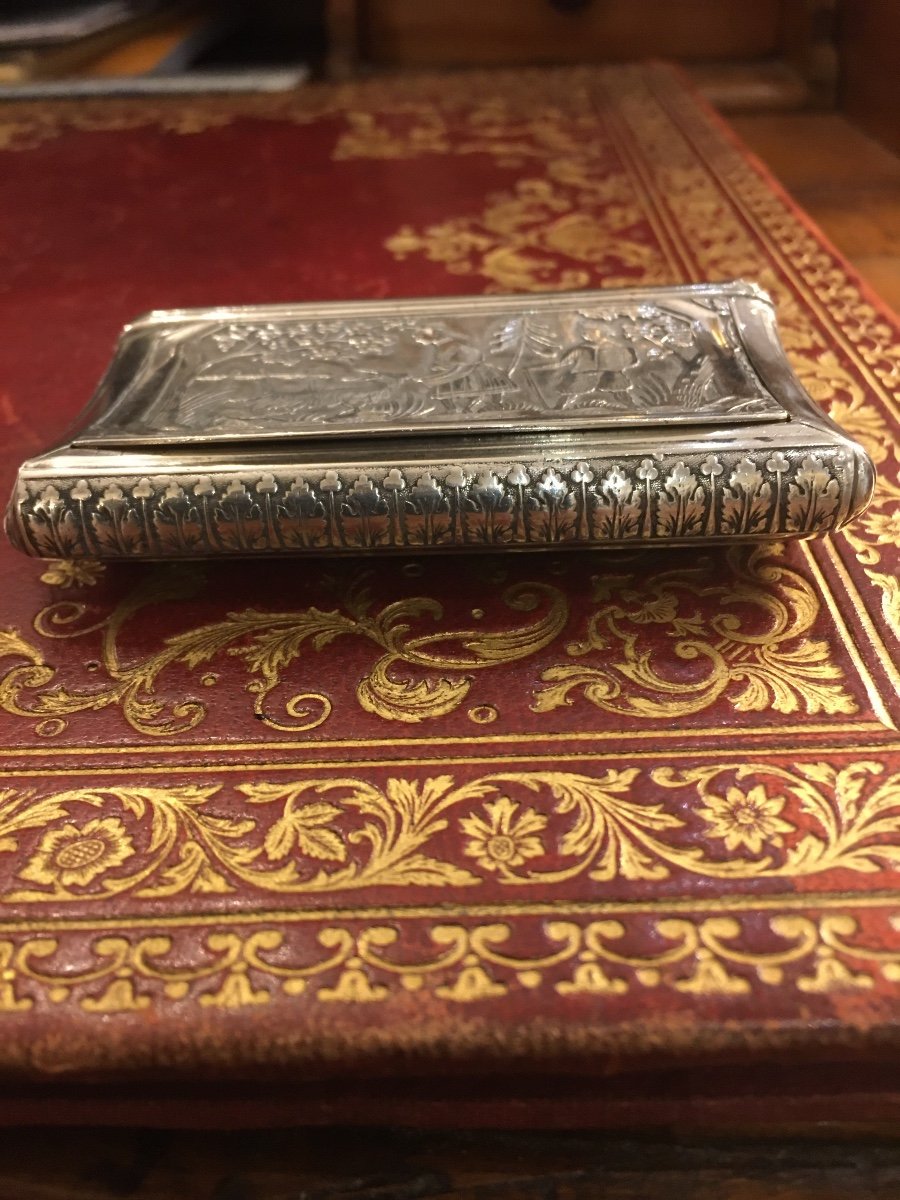 Snuffbox Sterling Silver And Vermeil Early 19th-photo-3