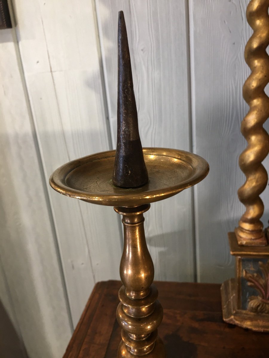 Bronze Candle Stick, 17th Century-photo-2