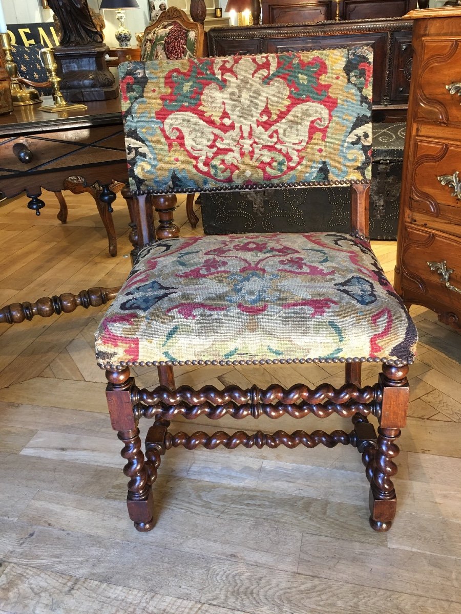 Chaise Louis XIII Noyer Epoque XVIIeme 