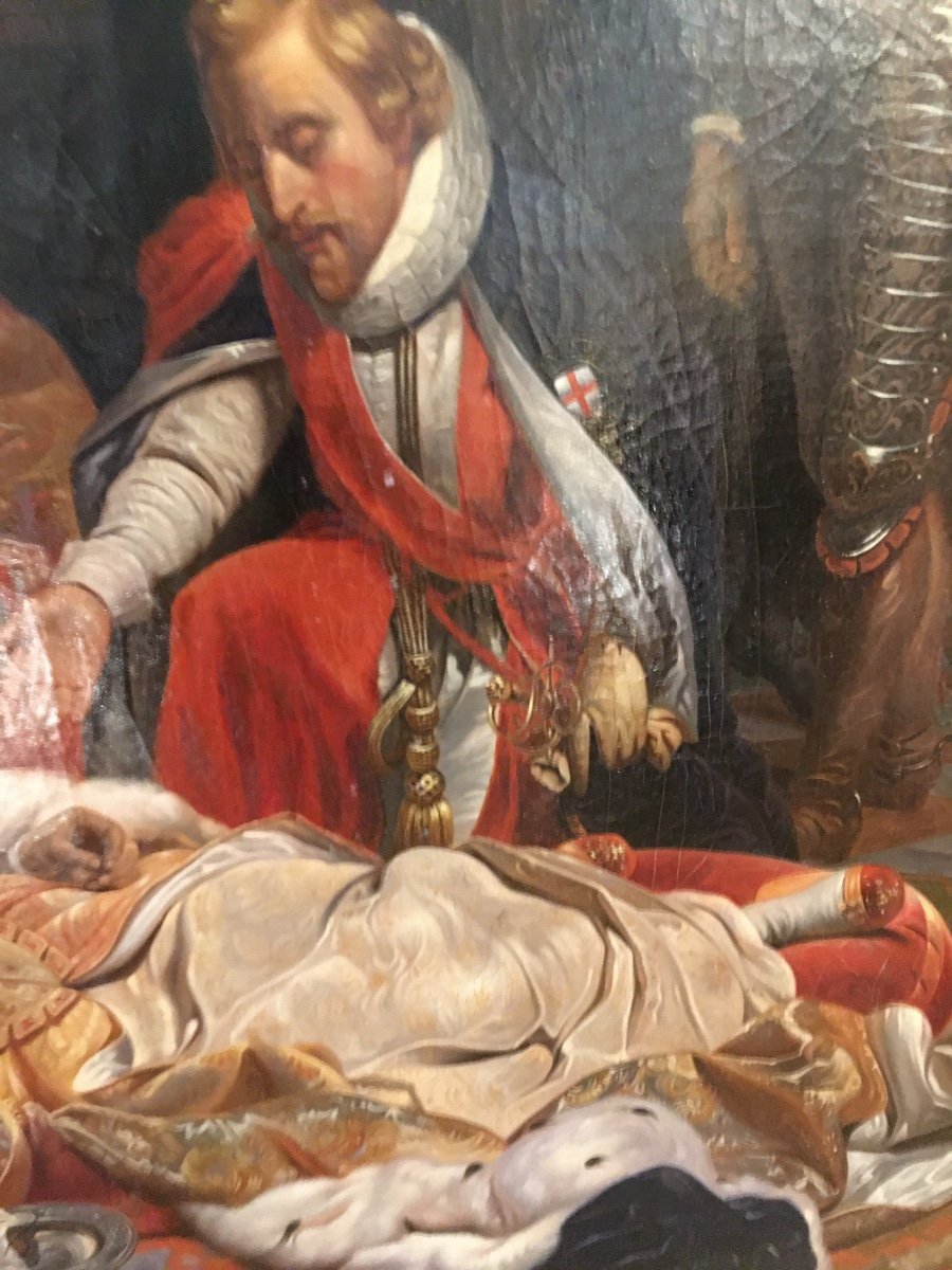 Painting "death Of Elizabeth 1st Of England" 19 Em-photo-1