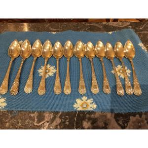 12 Vermeil Spoons Early 19th Century