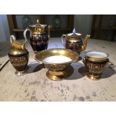 Porcelain Empire Service Blue And Gold