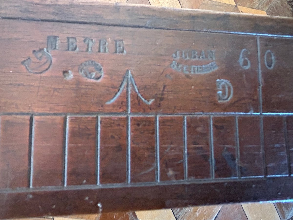 Enorme Mètre En Bois ( Mètre étalon ?? )  Mètre Juban Saint Etienne .  19e . Siècle -photo-1