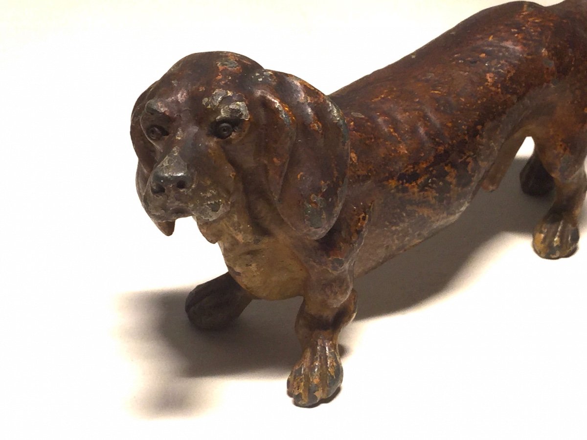 Dachshund Dog ?? Lead From Nuremberg, Late 19th Century.-photo-1