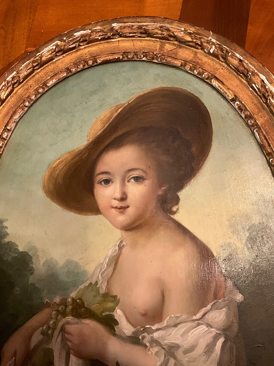 Paire De Tableaux , Portrait D’une Fille En Un Garçon D’après  François Hubert Drouais -photo-1