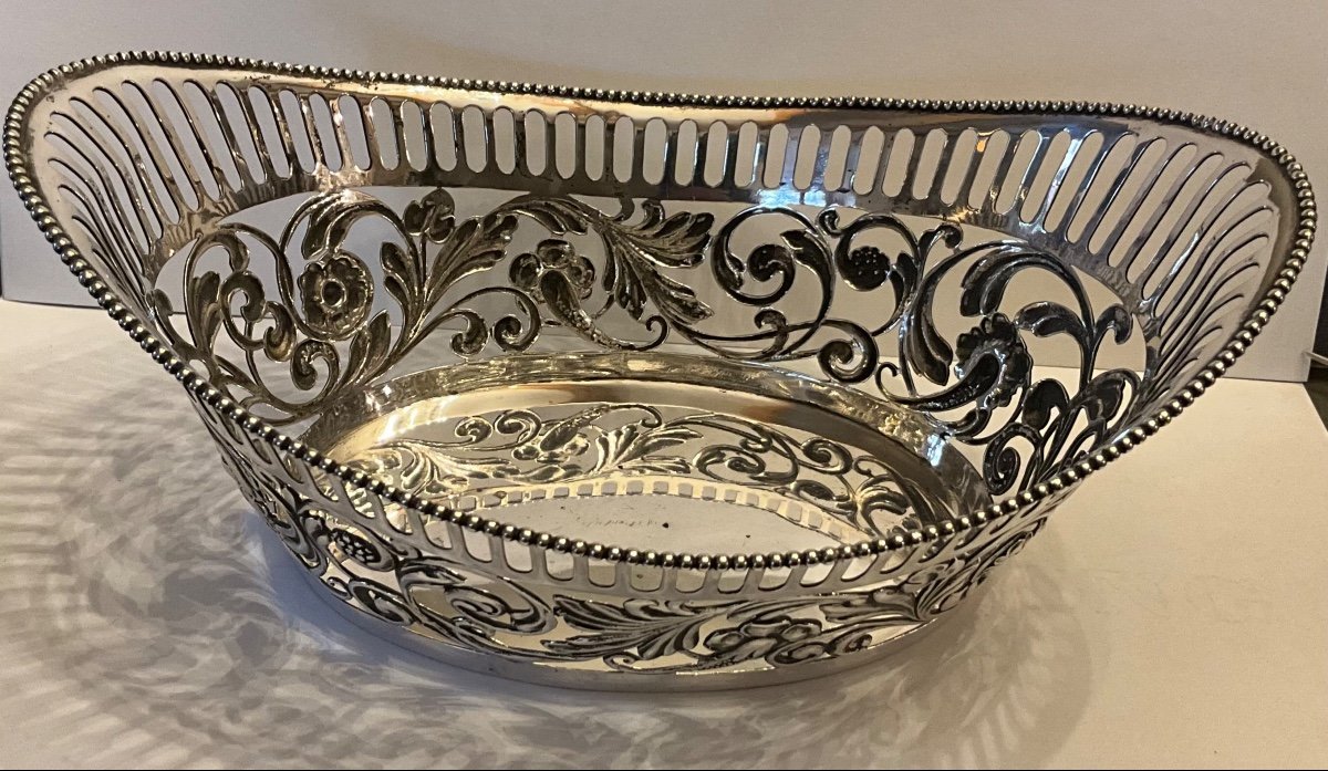 Dutch Sterling Silver Bread Basket Or Basket 833/1000 -photo-2