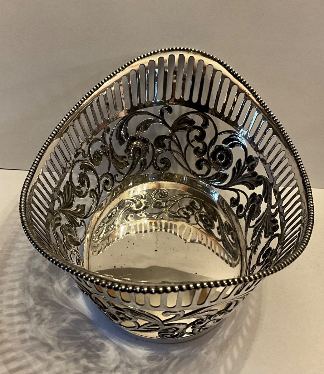 Dutch Sterling Silver Bread Basket Or Basket 833/1000 -photo-3